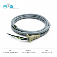 Kabel Harness TPU Abu-abu 3-Kawat 18AWG 1.828M Dengan Cetakan Peredam Tekanan SR untuk Pengkabelan Daya Perangkat Otomasi