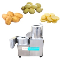 Aardappel Schil- en Snijmachine met Motor 220V 68kg Hoge Capaciteit 150kg/uur Snijden in Plakjes/Stokjes/Dobbelstenen voor Fruit & Groenten