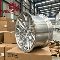 Nouvelles jantes forgées deux pièces 18"-26" en alliage, finition argent brossé intégral, design à multiples rayons, rivets simulés, à déport profond, 25mm 20mm
