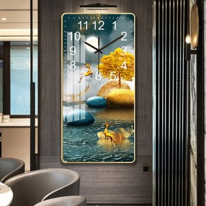 Đồng Hồ Treo Tường Tráng Sứ Hình Chữ Nhật, Đồng Hồ Trang Trí Nội Thất Phòng Khách Hiện Đại Bằng Nhựa Giá Rẻ Có Thương Hiệu Bằng Pha Lê - Product Image 4