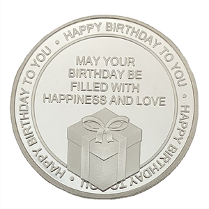 Que votre anniversaire soit rempli de bonheur et d'amour Bonne chance Pièce en métal Joyeux anniversaire à vous Cadeau de pièce chanceuse - Product Image 2