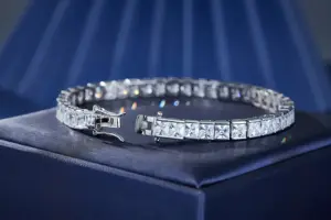 Bijoux HipHop Bracelet de tennis carré de 4mm pour femme Chaîne de tennis personnalisée Micro set de bracelets carrés en zircon