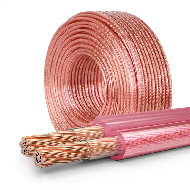 RVH Transparent 2 Core Speaker Cable OFC High Purity 99.99% Oxygen Free Copper Audio Cable 100M CCS Speaker Cable BNC