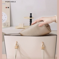 Sac de voyage multifonctionnel grande capacité à prix abordable pour femme, en cuir PU, avec fermeture éclair, étanche, pour cosmétiques et rangement