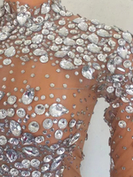 Combinaison à paillettes à manches longues pour femmes, Costume de danse, justaucorps, chanteur, discothèque, Bar, spectacle