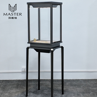 Vitrina Vertical Negra MASTER para Joyería, Vidrio Templado Reforzado, Luz LED Brillante, Gabinete para Exhibición en Tiendas, Centros Comerciales y Minoristas