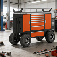 Chariot à outils robuste pour extérieur, chariot à outils mobile en acier pour travaux de maintenance sur site et projets d'ingénierie