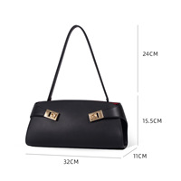 Sac à main de luxe minimaliste personnalisé, nouveau, en cuir véritable, grande capacité, simple, pour les trajets quotidiens, sac à bandoulière tendance pour femmes
