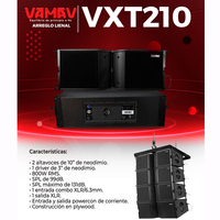VAMAV VXT210 Bocinas Sistema de Array de Línea Activos Doble 10 Pulgadas 1600W Máx Sistema de Audio Video Profesional para DJ