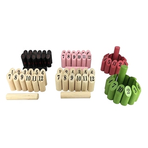 BAQU SM-02 Jeu de <span class=keywords><strong>quilles</strong></span> vintage en bois de pin finlandais pour jardin, jeux de plein air, 15x5.2cm, certifié FSC EN71 - Product Image 6