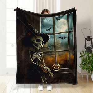 Couverture en flanelle tissée personnalisée pour Halloween, motif uni, utilisable en toutes saisons, prix de gros en vrac - Product Image 6