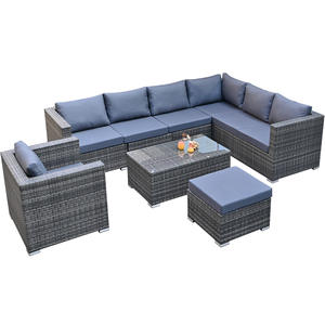 Ensemble de <span class=keywords><strong>salon</strong></span> d'extérieur moderne de luxe en rotin modulaire pour patio, cour ou appartement au design moderne - Product Image 3