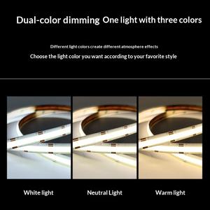แถบไฟ LED ปรับแสงได้สามสี 24V แถบไฟซิลิโคนอัจฉริยะ ช่องอลูมิเนียมแบบเส้นตรง แถบไฟ COB สร้างบรรยากาศ - Product Image 5
