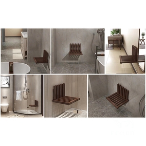 Siège <span class=keywords><strong>de</strong></span> douche pliable mural <span class=keywords><strong>en</strong></span> bambou éco-responsable Eco Go <span class=keywords><strong>pour</strong></span> <span class=keywords><strong>salle</strong></span> <span class=keywords><strong>de</strong></span> <span class=keywords><strong>bain</strong></span> et salon, design contemporain - Product Image 5