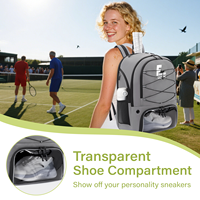 Sac de pickleball, sac à dos de tennis avec compartiment à chaussures, poche isotherme, crochet de fixation, sac de sport pour joueurs de tennis, pickleball et basketball