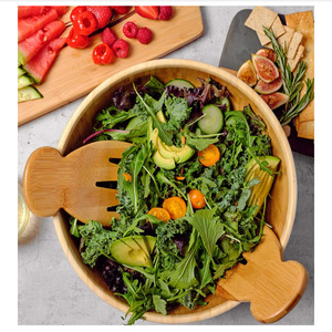 <b>Bamboo</b> Salad Claws 7x4 Inch Eco Friendly Salad Servers For Mixing Serving - Product Image 3