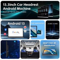AIJIA Appui-tête de voiture Android 13.3 pouces avec Android 13 2 + 32 Go 4 + 64 Go voiture pour lecteur DVD