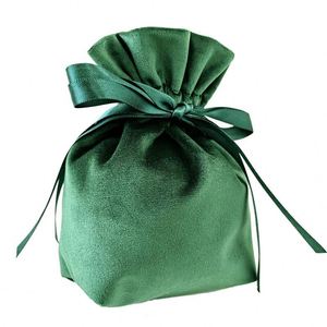 Sac en velours à cordon de serrage, pochette structurée à dessus plat pour bijoux, emballage cadeau, sac en daim doux de luxe avec ruban, logo personnalisé imprimé - Product Image 5