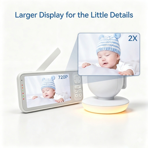 KT556L No WiFi Baby Monitor 5 Inch IPS Screen 720P HD <b>Wireless</b> Video Baby Camera with PTZ 5000mAh Battery Privacy Protection - Product Image 3