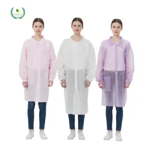 L'usine produit des salopettes de travail jetables pour femmes robe de spa blouses de laboratoire colorées pour femmes