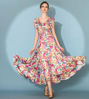 Robe de danse moderne à imprimé rétro, robe de danse de salon standard, robe de danse de salon professionnelle pour la pratique de la valse