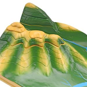 Mapa Topográfico de Líneas de Contorno, Modelo 3D de Terreno, Ayuda Didáctica para la Enseñanza de Geografía - Product Image 3