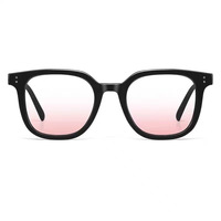 Lunettes de soleil décoratives pour femmes, effet naturel, légères, en PC, avec rivets carrés, dégradé rose blush, vente en gros, logo personnalisé