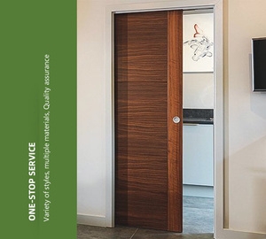 Portes en bois de poche coulissantes intérieures modernes de haute qualité excellente <span class=keywords><strong>isolation</strong></span> <span class=keywords><strong>phonique</strong></span> chinoise pour hôtels fibre de verre en bois massif - Product Image 4