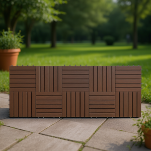 Baldosas de Madera de Acacia para Terraza, 11.8"x11.8", Color Gris Lavado, Sistema de Enclavamiento, Suelo para Exteriores, Diseño Moderno, Impermeable - Product Image 2