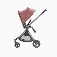 Poussette de luxe pour tout-petits et bébés facile à plier avec grand panier de rangement et grande roue arrière pour un voyage pratique