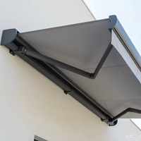 Auvent rétractable électrique d'usine avec bras en aluminium, auvent de patio avec fixation murale, auvent imperméable motorisé pour extérieur