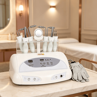 Appareil de beauté professionnel Au-8402 pour salon : Électrothérapie faciale 3-en-1 à micro-courant bio, marteau froid/chaud et gant de beauté