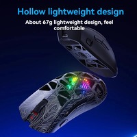 Ratón Inalámbrico para Juegos AULA SC580, 3 Modos (BT, 2.4G, Cableado), 10000 DPI, Ligero, Hueco, Programable, para PC Gamer