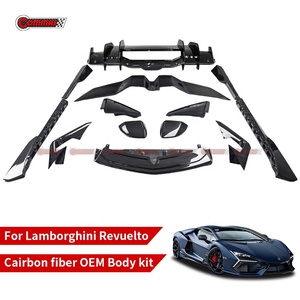 ชุดแต่งตัวถังรถยนต์ Lamborghini Revuelto แบบ OEM ผลิตจากคาร์บอนไฟเบอร์แห้ง ประกอบด้วยดิฟฟิวเซอร์หน้า-หลัง สเกิร์ตข้าง ช่องระบายอากาศบังโคลน และชุดแต่งรอบคัน - Product Image 4