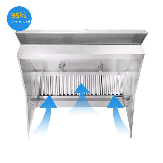 Manufacturer Custom Stainless Steel Cooker Vent Range Hood System for Restaurant Hotel Commercial Kitchen Hood Exhaust Extractor