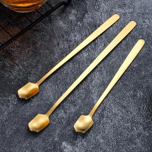 Custom Wholesale Long Handle Square <b>Silver</b>/Gold Stainless Steel Coffee Spoon Dessert Scoops Mug for Coffee <b>Tea</b> - Product Image 5