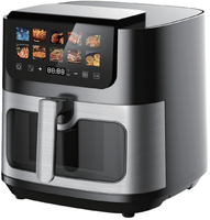 Freidora de Aire Digital Anbolife de 8L, Acero Inoxidable, 10 Programas Preestablecidos, Antiadherente, Apagado Automático, Clase Energética, Cocina Doméstica, OEM, ODM