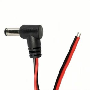 22AWG 30cm DC4017 CCTV Güvenlik Kamerası için Dik Açılı Erkek Konnektör Güç Kablosu - Product Image 1