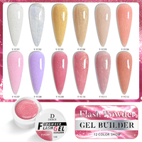 Deroi Gel Constructeur Thixotrope à Paillettes Fines, Faible Viscosité, Empêche le Débordement du Gel, Thixo-Gel Constructeur pour Extension d'Ongles