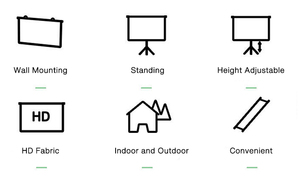 VIY layar proyektor Tripod <span class=keywords><strong>100</strong></span> inci, proyeksi layar portabel Tinggi Anti Cahaya 4K HD dengan dudukan - Product Image 5