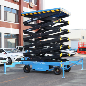 İnşaat, Depo Bakımı ve Endüstriyel Uygulamalar İçin Güvenlik Korkuluklarıyla Birlikte Ağır Hizmet Tipi Çekilebilir Makaslı Platform - Product Image 2