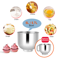 Robot Pâtissier Électrique 120V de Cuisine Domestique avec Bol 5L en SUS304, Hachoir et Tasse à Jus