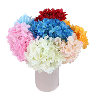 Hortensia flor artificial de seda de imitación, 5 ramas, flores artificiales, para boda - Product Image 1