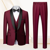 Ensemble de smoking 3 pièces élégant et respirant pour homme, coupe ajustée, simple boutonnage, personnalisable en gros, idéal pour mariage et soirée