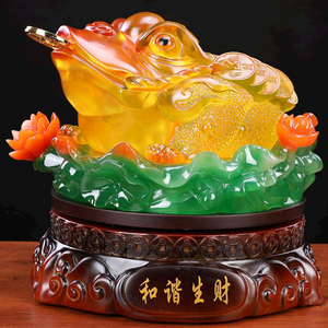 Decorazione elegante e simbolica del Feng Shui della resina del modello animale della rana del denaro cinese dell'artigianato - Product Image 2