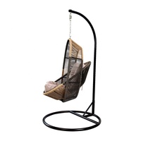 de patio de jardin en osier portable moderne balançoire en rotin pour porche extérieur chaise à oeufs suspendue avec support