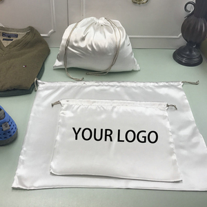 Peruk için özel Logo boyutu lüks ipek çanta giysi saklama İpli toz torbaları çanta hediye mücevherat saç saten çanta kılıfı - Product Image 4