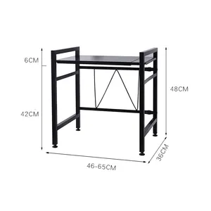 En iyi satış mikrodalga fırın rafı raf mutfak sayacı depolama organizatör mikrodalga standı tost makinesi fırın fırın rafı kanca ile