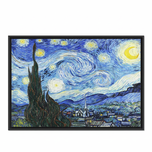 Van Gogh Starry Night Printed Canvas Wall Art: Modern Elegance,<b>BLACK</b> <b>FRAMED</b> CANVAS - Product Image 2