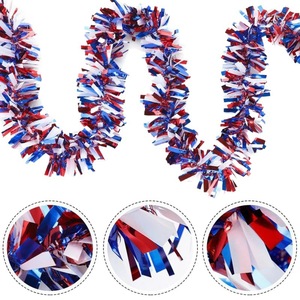 Decorazioni per il Giorno dell'Indipendenza USA, Strisce Colorate Bianco Blu Rosso, Stelle Rotonde in Plastica per Vetrine - Product Image 5